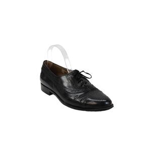 Yves Saint Laurent Mens Leather Cap Toe Lace-Up Oxfords Black Leather Size 25.5